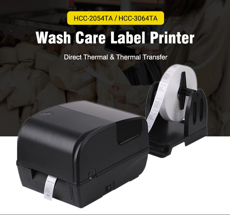300dpi Direct Thermal &amp; Thermal Transfer Washing Label 4inch Printer Hcc-3064ta
