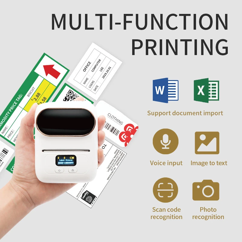 Thermal Label Mini M110 Pocket Mobile Barcode Printer Portable Wireless Handheld Printers