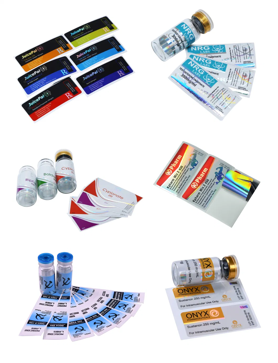 Custom Printing Waterproof Pharmaceutical Test Tube Labels Vial Labels