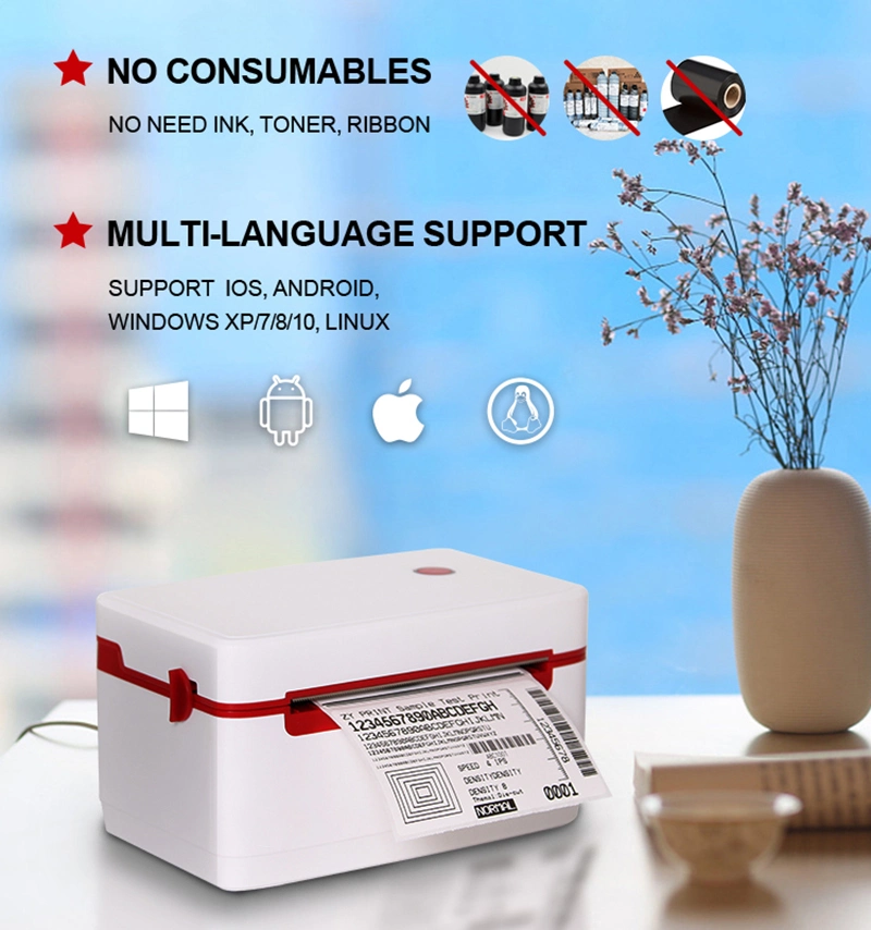 Wireless Bluetooth 4X6&quot; Thermal Shipping Label Postage Sticker Printer for Small Business