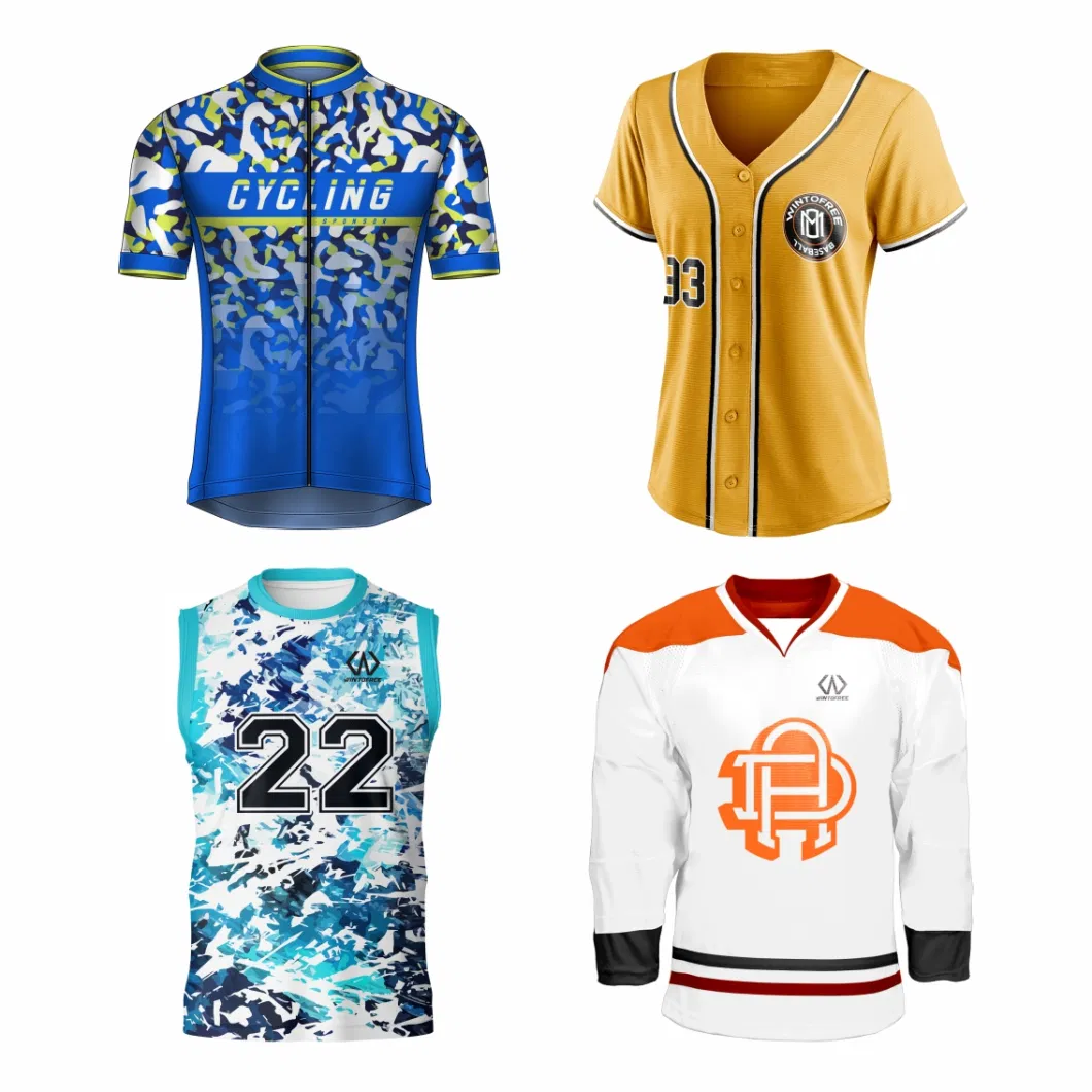 Custom Sublimation Jersey for Soccer Football Basketball Cycling Fishing Baseball Softball Tennis Gym Rugby Hockey Golf Polyester Quick Dry Sports Jerseys