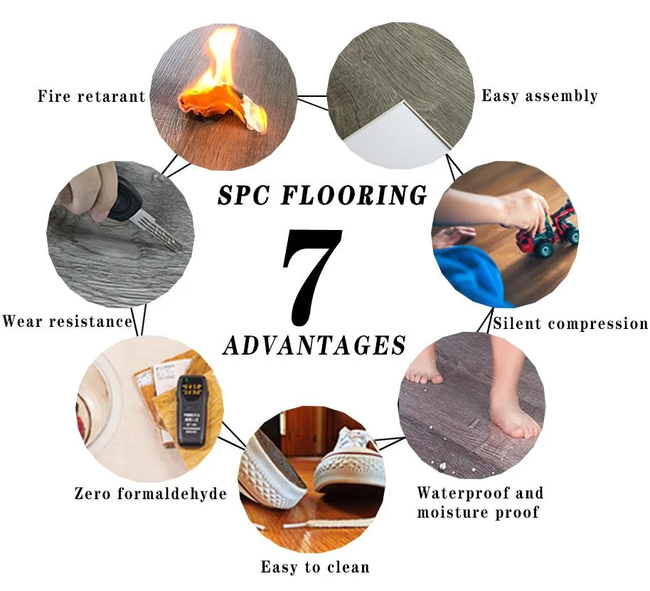 Free Sample Waterproof Plastic Stone Composite Vinyl Plank Flooring Click Spc Flooring