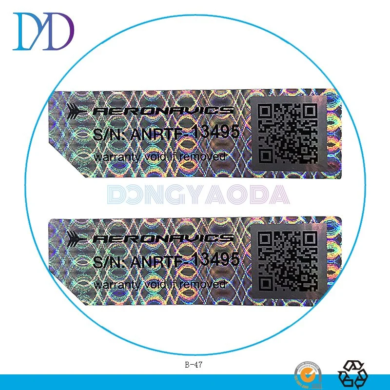 Waterproof Vinyl Euro Aluminum Foil Holographic Sticker Destructible Vinyl Labels