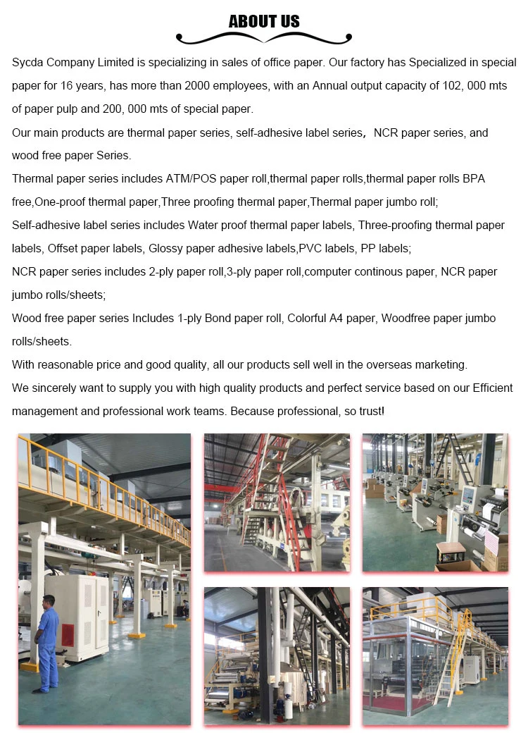 Factory Direct Transfer Thermal Paper for ATM/POS