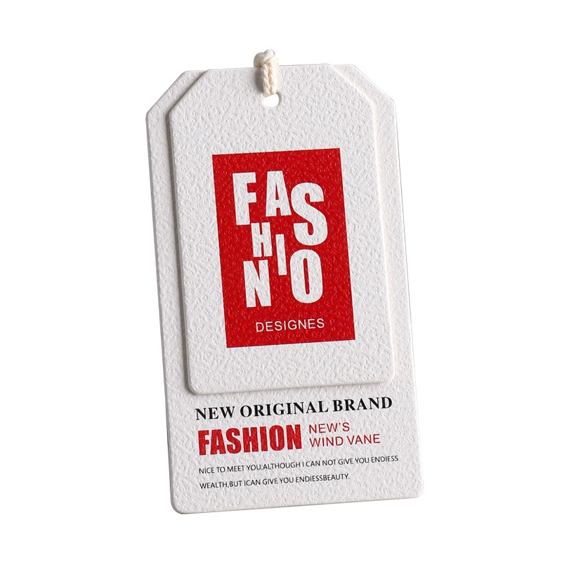 Customized Texture Special Paper Clothing Hanger Tag Colorful Printed Logo Clothing Tag with Irregular Shape