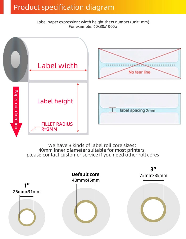 50*40mm Double Row Quality Assurance Supermarket Thermal Barcode Scale Label Electronic Shelf Labelall Size Blank Thermal Label