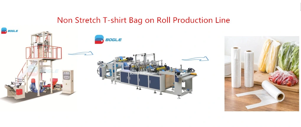 Full Automatic High Speed Double Lanes Heat Cutting Sotre Grocery Shop Food Fruit Packaging Polythene HDPE LDPE Nylon Degradable Pbat PLA Poly Plastic Bag Maker