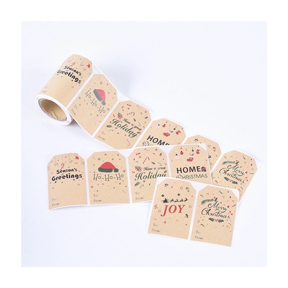 Christmas Festival Gift Present Packaging Self Adhesive Paper Sticker Label