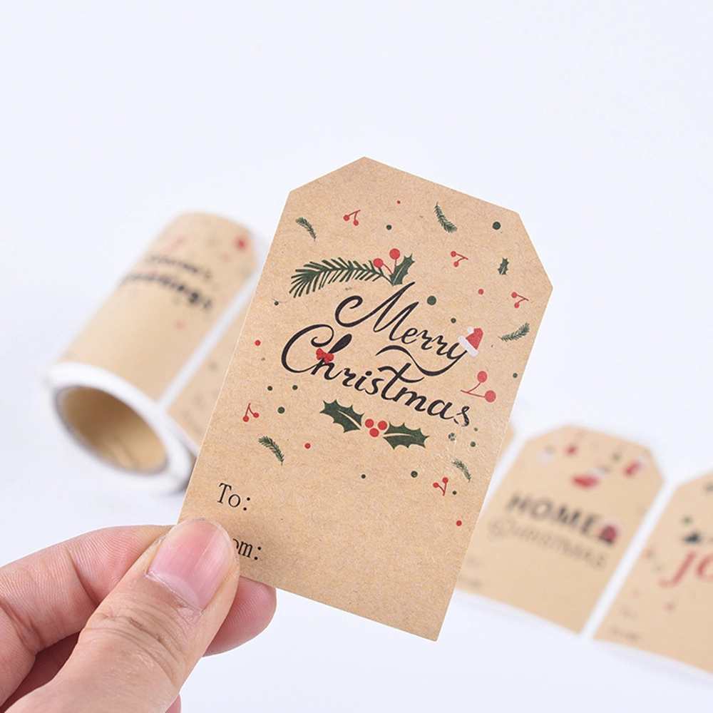 Christmas Festival Gift Present Packaging Self Adhesive Paper Sticker Label