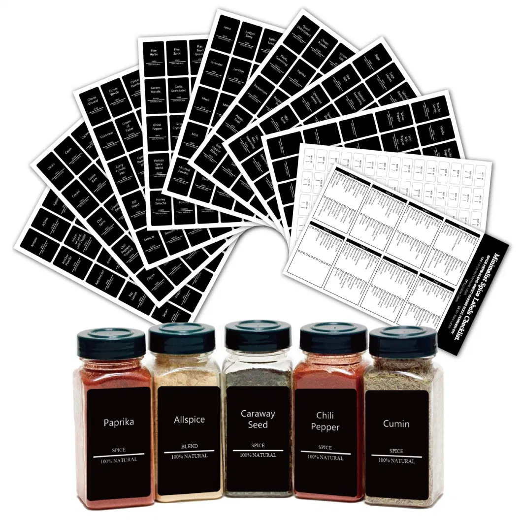 Spice Can Label 275 Black Spice Jarlabels Machine Washable Kitchen Spice Can Label