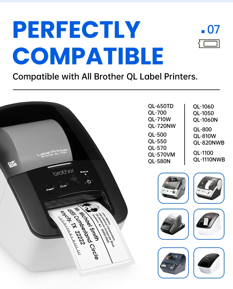 Standard Address label Dk11201 Direct Thermal Printing Black on White