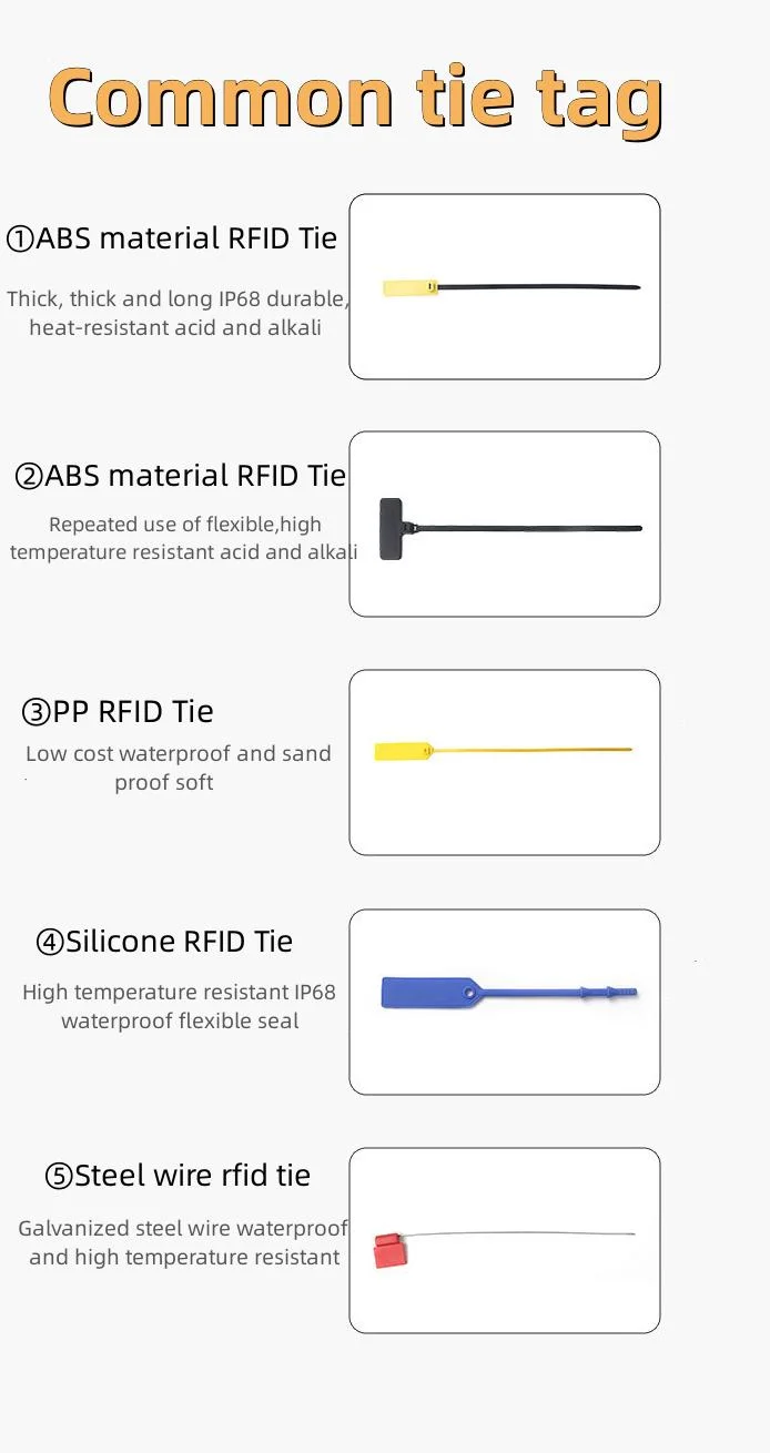 Disposable Logistics Tag Plastic Seal Anti-Theft Buckle Braided RFID Tie Labels