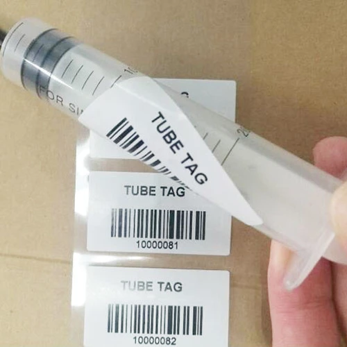 Printable Adhesive RFID Tube Tag Hospital Laboratory Label