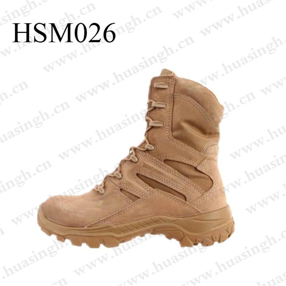 CMH, Breathable Tear Resistant Suede Leather Shock-Proof PU+Rubber Sole Grey Combat Boot Hsm035