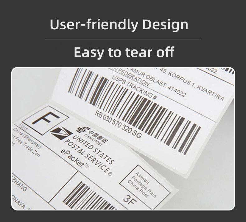 Waterproof Oilproof Alcoholproof Anti-Scratch Tear-Resistant Thermal Paper Label Shipping Label for Thermal Printers Self-Adhesive Postage Labels Wf 100*150*350