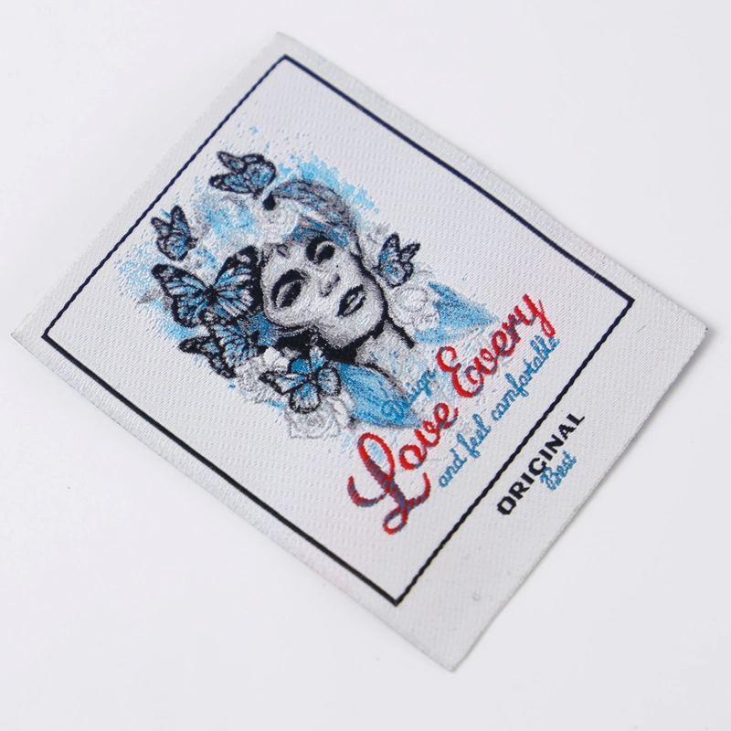 Custom Brand Anti-Counterfeit Multicolor Jacquard Effect Damask Woven Label for Clothes