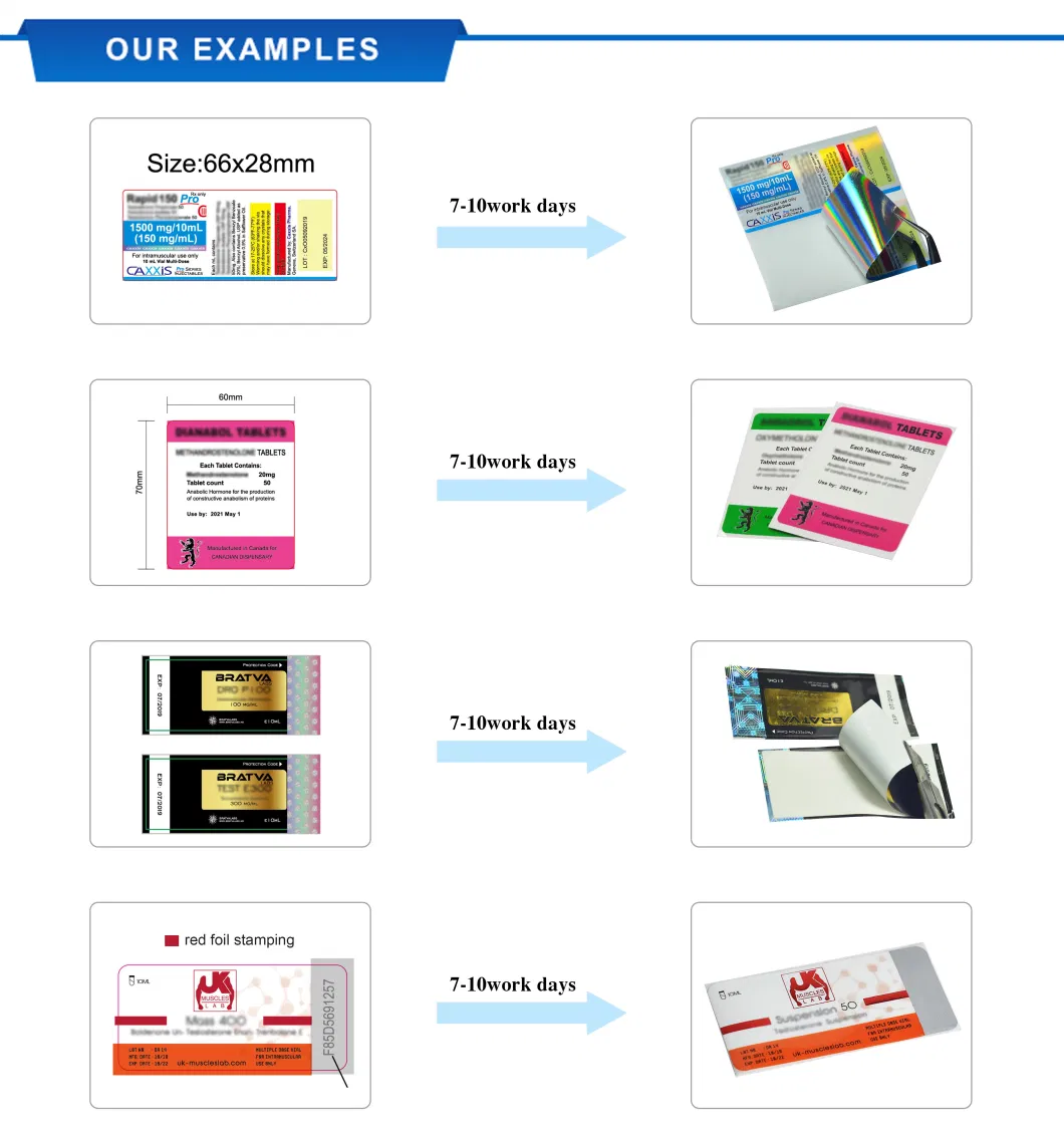 Pharmaceutical Steroids 10ml Laser Vial Labels