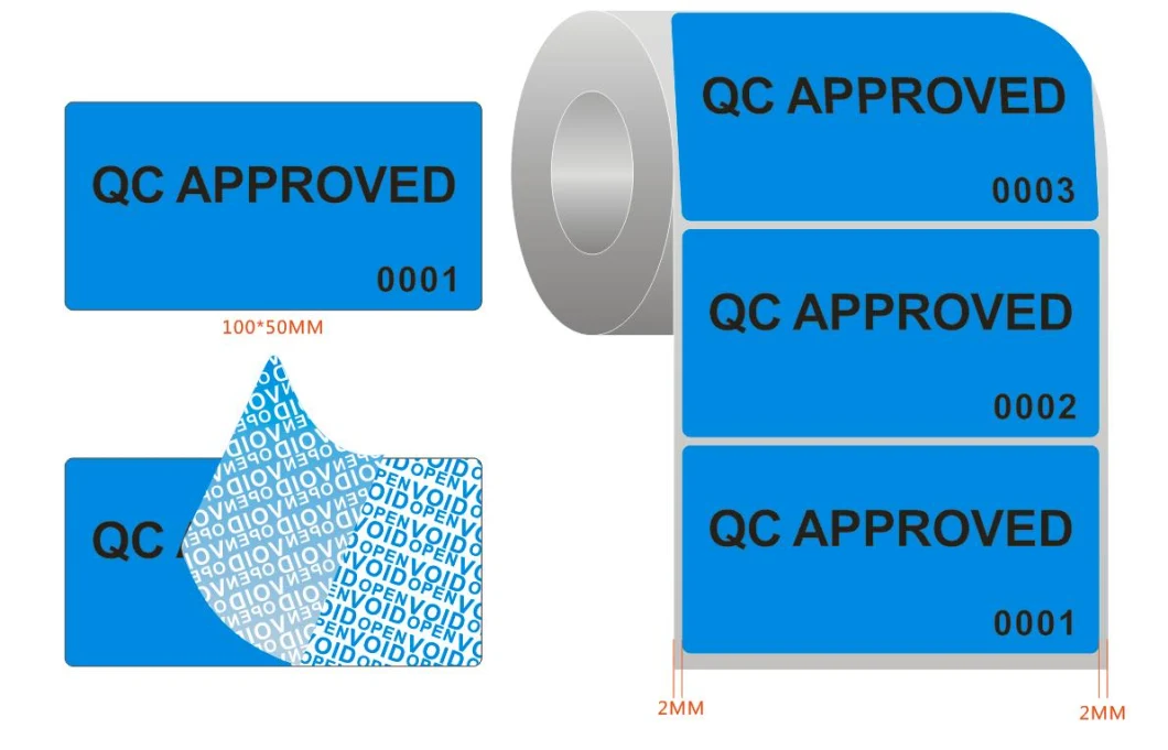 100PCS 100% Total Transfer Tamper Evident Security Warranty Void Stickers/ Labels/ Seals Red