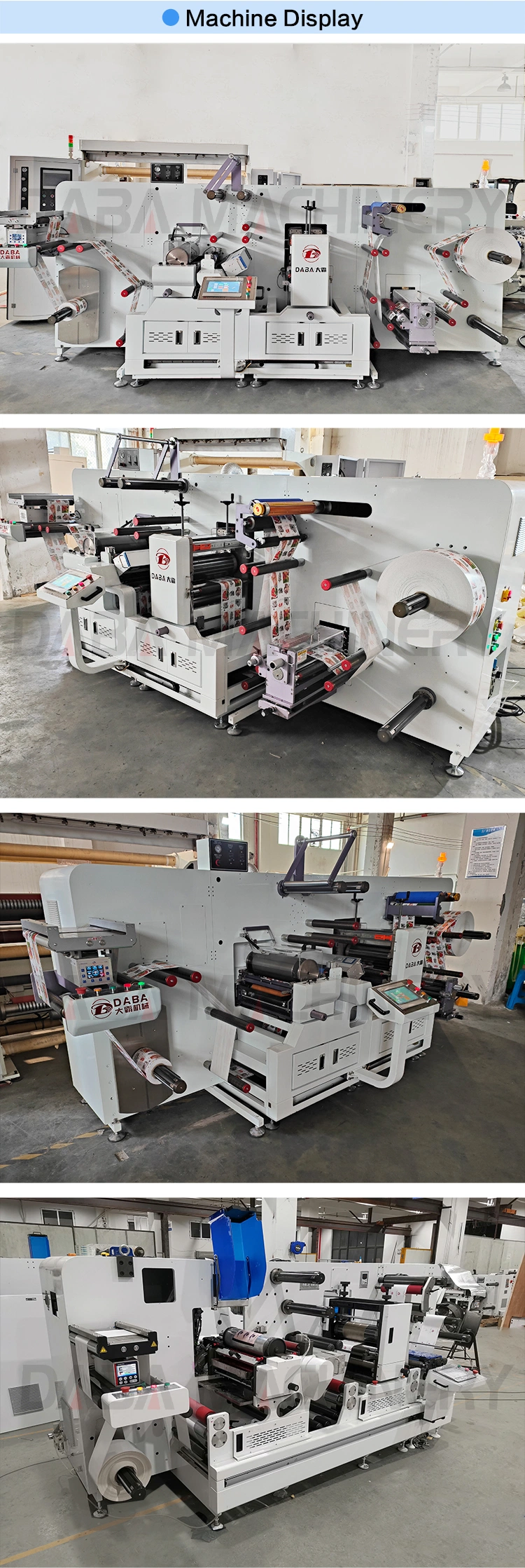 Roll to Roll Black Label Adhesive Film Finishing Printing and Cutting Rewinding Machine