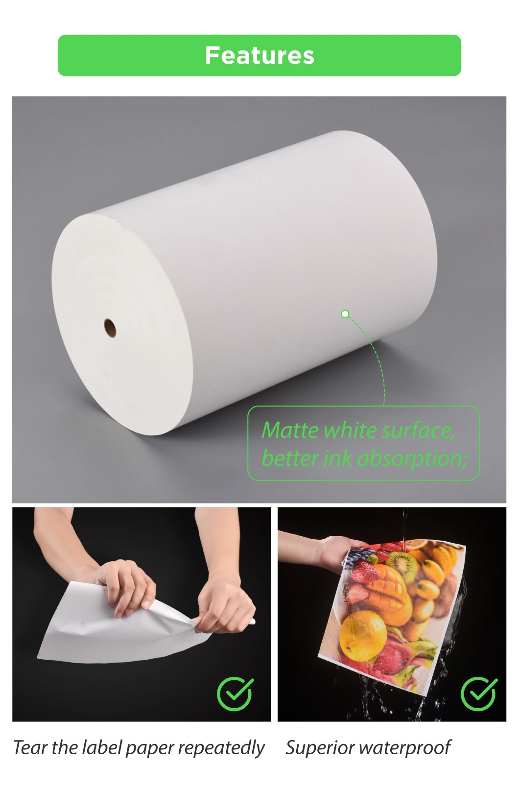 Self Adhesive Paper PP Synthetic Paper Label Stock Raw Material Sticker Jumbo Rolls