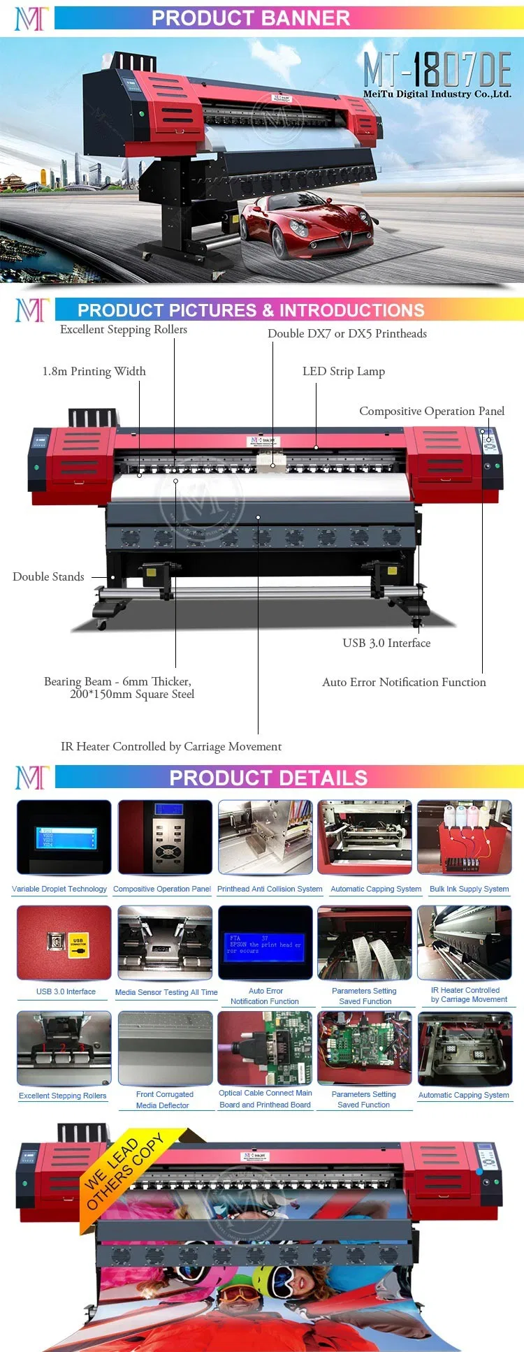 4 Colors Digital Large Format Eco Solvent Printer for Car Sticker