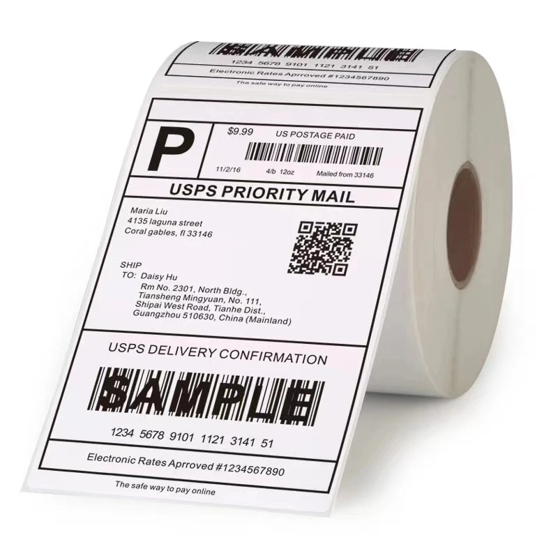 4X6 Inch Self Adhesive Printing Sticker Thermal Transfer Label Barcode Semi Gloss Paper Labels