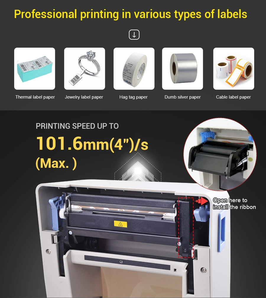 Xprinter XP-TT434B Wireless Thermal Transfer Printer 4x6 Shipping Label printer