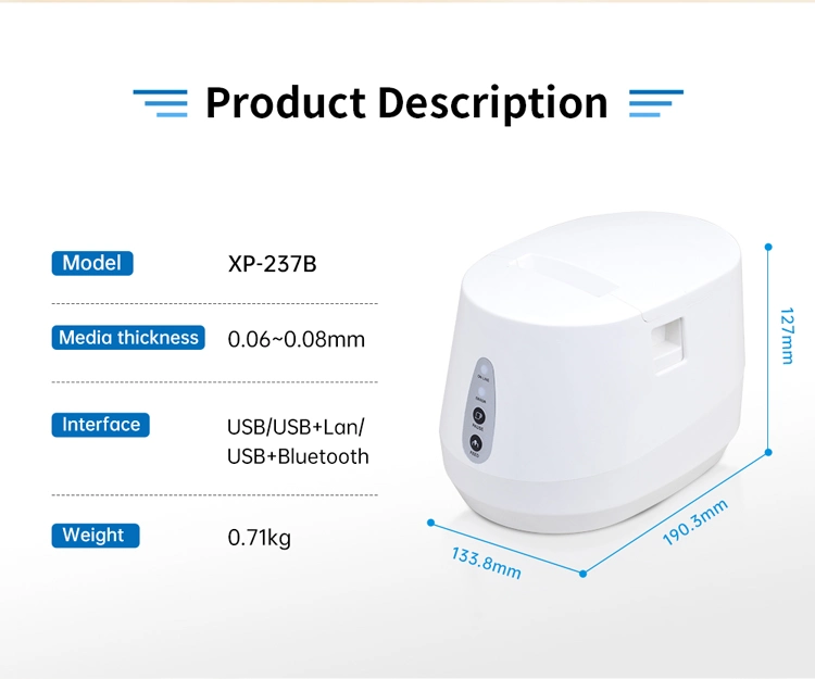 Xprinter OEM 2inch Thermal Label Printer Bluetooth XP-237B Mobile Label Printer