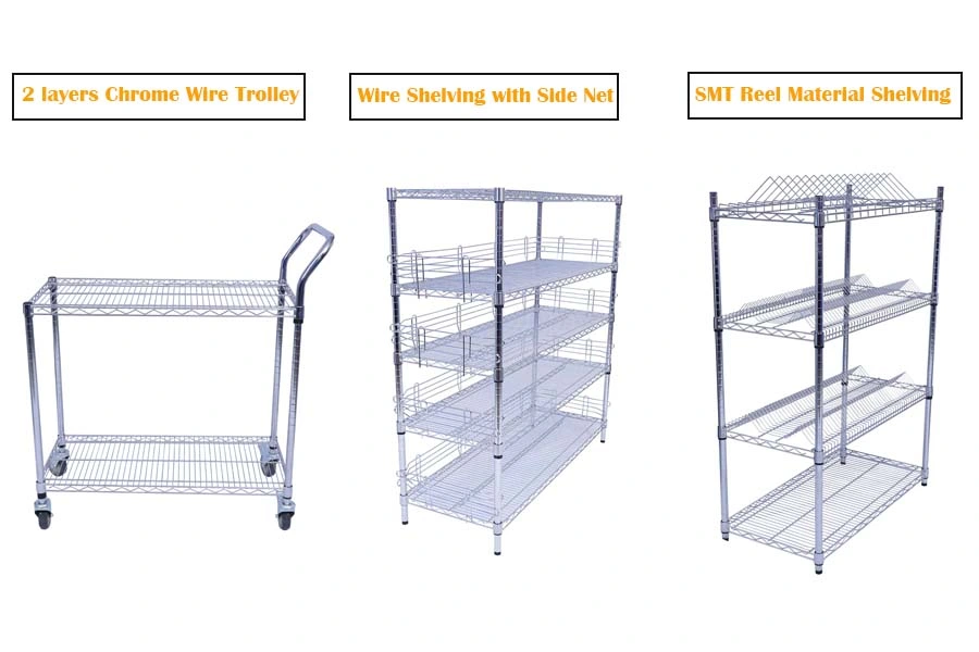 E Commerce Hot Selling Chrome Wire Shelving Without Wheels