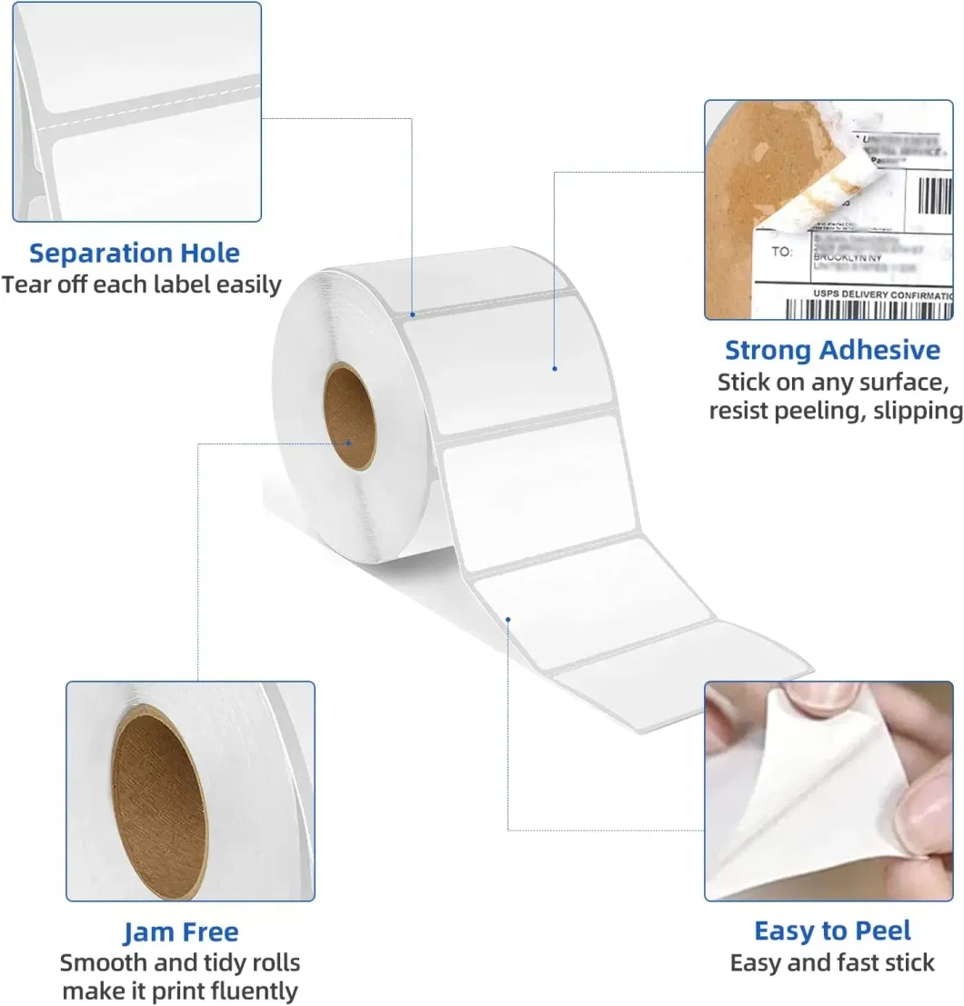 Direct Thermal Labels Compatible Printer White Blank 4X6 Shipping Label