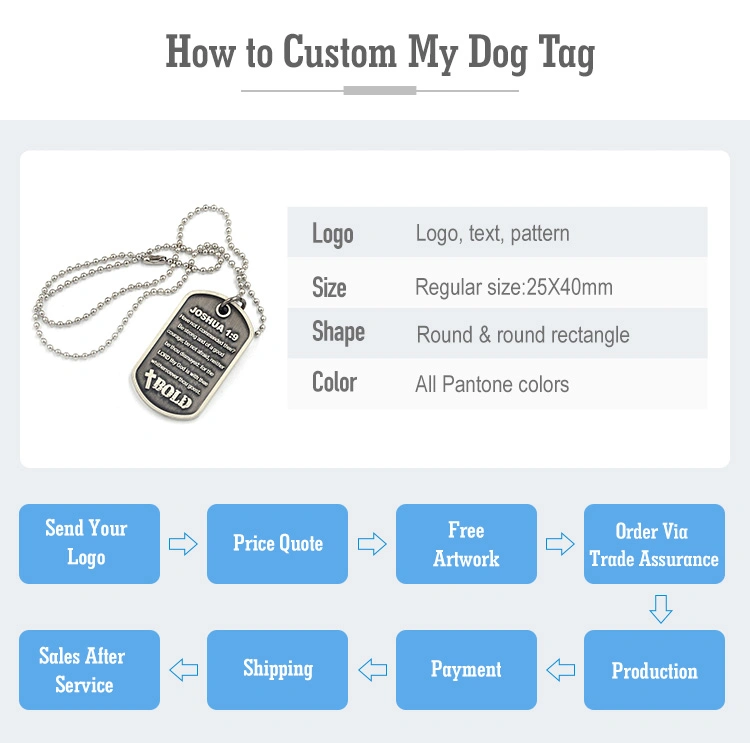 Wholesale Customized Plain Aluminum Blank Sublimation ID Name Pet Tag Pendant Necklace Custom Logo Metal Laser Engraved Luxury Military Stainless Steel Dog Tag