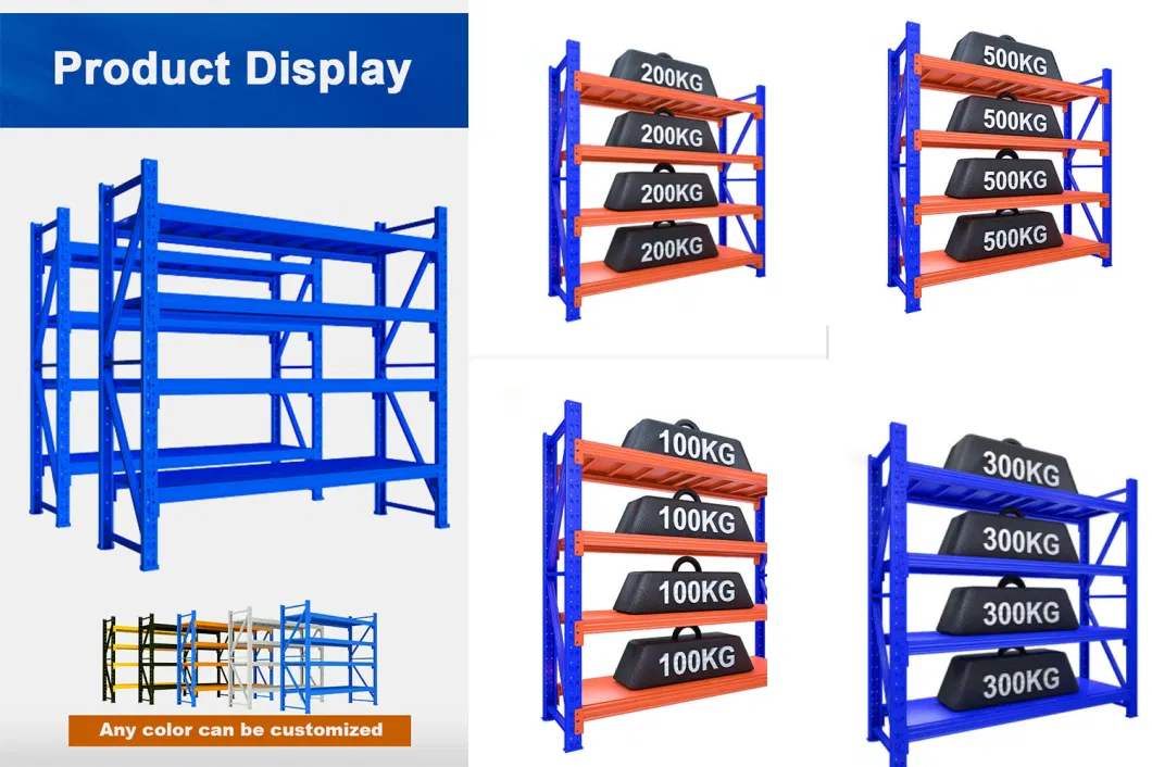 Pallet Metal Shelves Unit Galvanized Longspan Shelving for Food, Drug, E-Commerce, Auto Parts, Storage and Warehouse Use