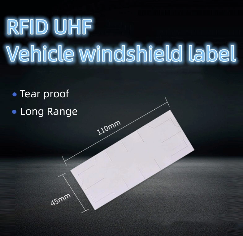 Custom Passive UHF Waterproof Windshield RFID Tag Tear Proof Car Sticker