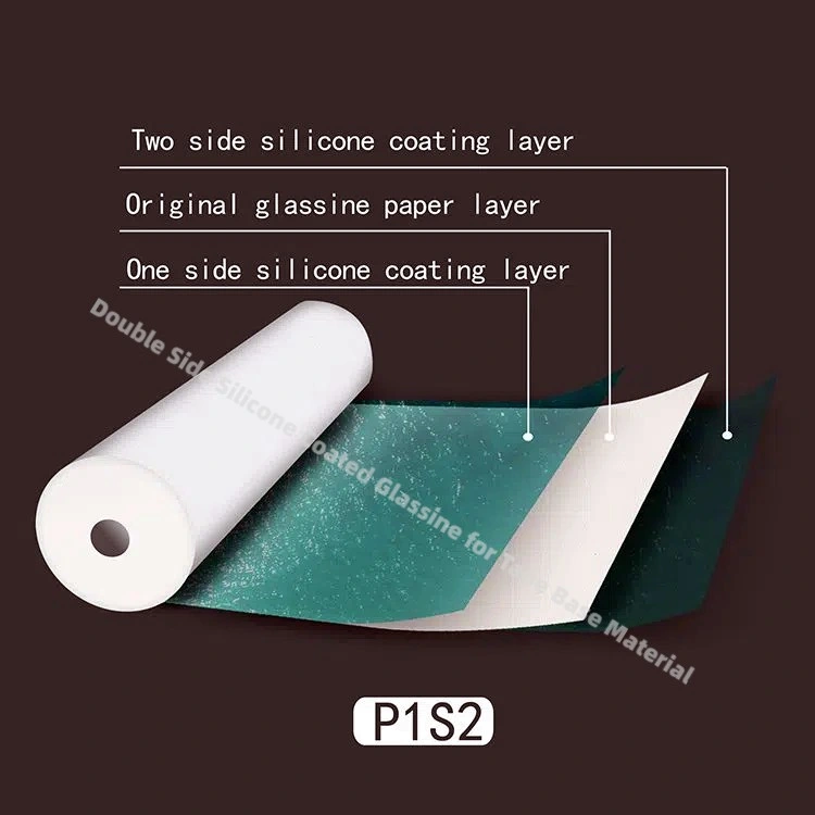 Acrylic Glue Top Coated Thermal Paper Double Sided White Glassine Paper