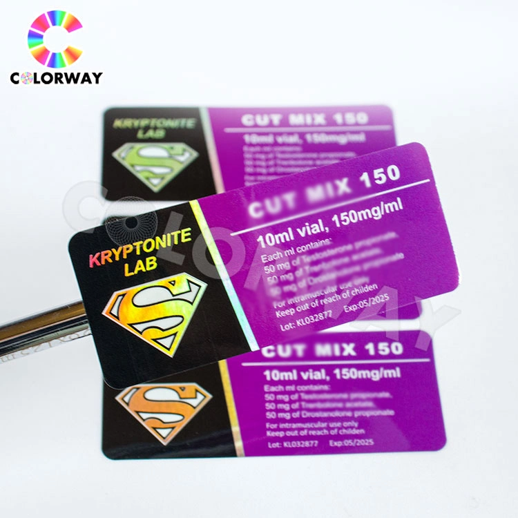 Customized Size Rectange Laser Anti-Counterfeit Hologram Vial Label