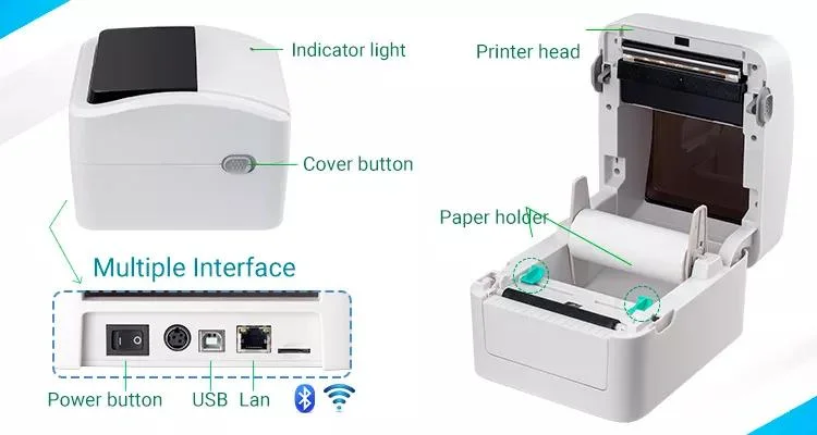 XP-420b 6X4 Thermal Label Printer Waybill Thermal Printer with USB Interface