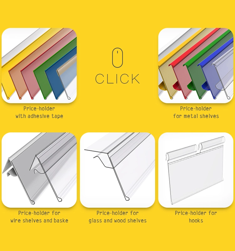 Colorful Plastic Supermarket Shelf Adhesive Data PVC Price Tag