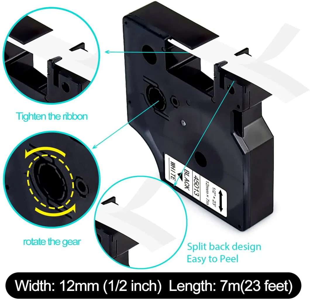 RS5y Black on Yellow Compatible Industrial Heat Shrink Tube Labels Replacement for Dymo Printer