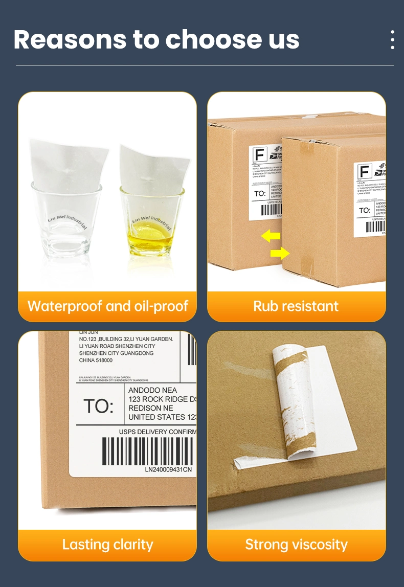 Fanfold Direct Thermal 4X6 Shipping Labels Waterproof Custom Logo Printing Barcode Label