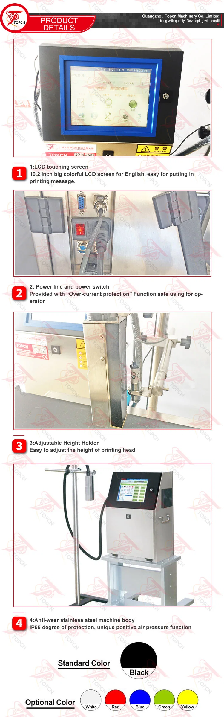 Automatic Screen Label Digital Date Code Inkjet Printer