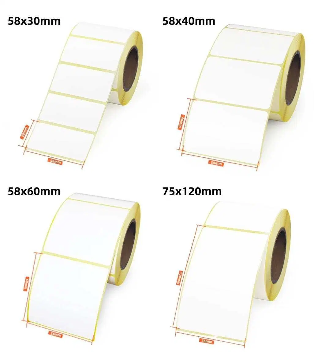 Customized Adhesive Material Thermal Transfer Self-Adhesive Labels for Label Printer