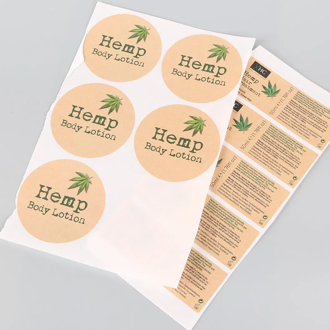 Waterproof / Kraft Paper Adhesive Synthetic Paper Label for Shampoo / Conditioner