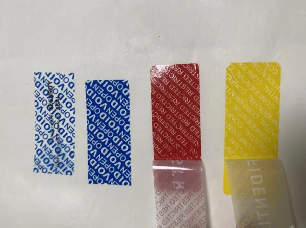 Tamper Evident Customized Color Total Transfer Void Open Void Security Seal