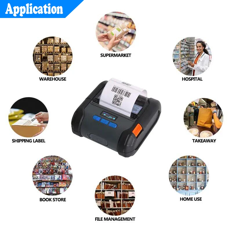 3 Inch Thermal Label 80mm WiFi Inkless Barcode Portable Mobile Printer