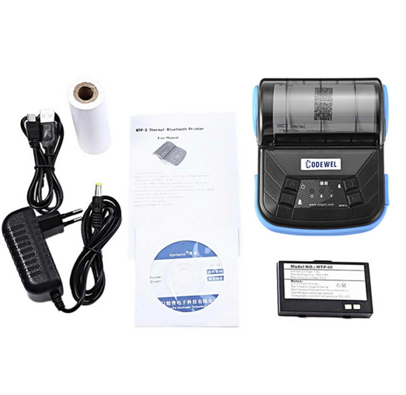 Mini Receipt Label Sticker Printers&Scanners POS Portable Barcode Thermal Printer 58mm 80mm