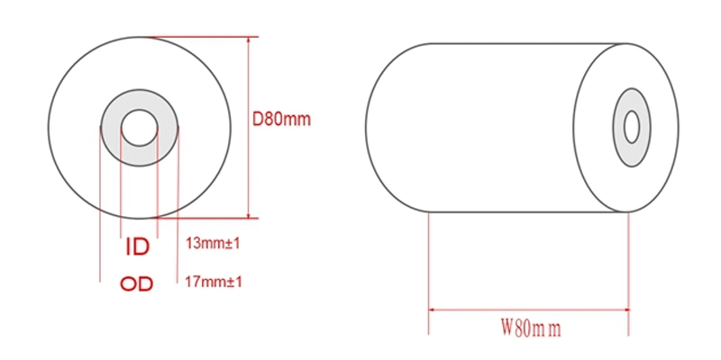 57mm 80X70mm 80X80mm Cash Register Paper Thermal Printer Paper Rolls