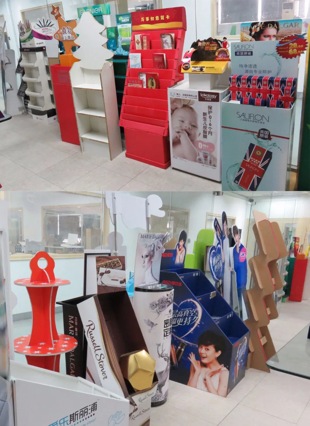 POS Manufacturer Cardboard Custom Display Shelf for Electronic Tool Products