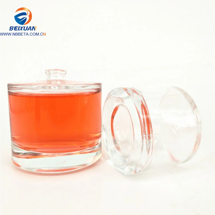 50ml Thick Clear Empty Round Glass Perfume Bottle Custom Label