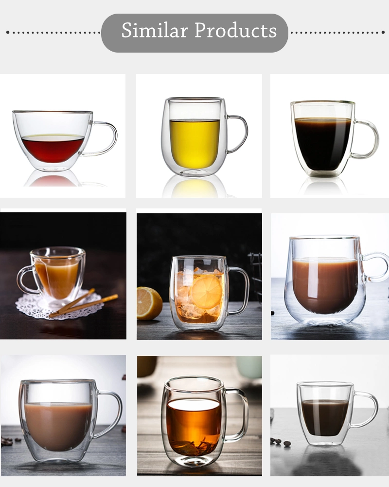 130ml 250ml Heat Resistant Double Wall Glass Kitchenware Glassware Coffee Tea Juice Water Milk Wine Beer Drinking Mugs Cup