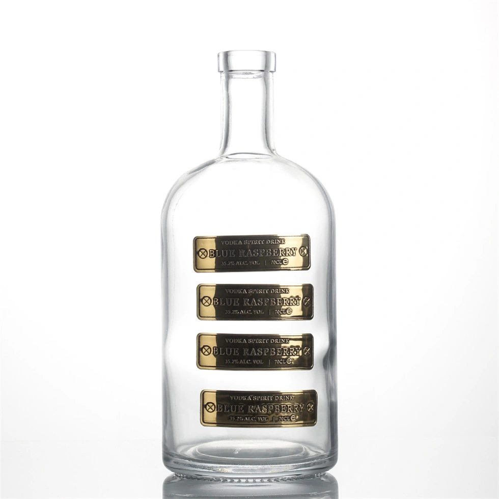 Customized Logo Embossed Gold Silver Black Color Tin Alumiuum Adhesive Sticker Wine Bottle Metal Label